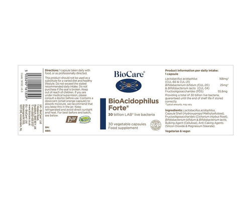 BioCare BioAcidophilus Forte 30 Billion Probiotic