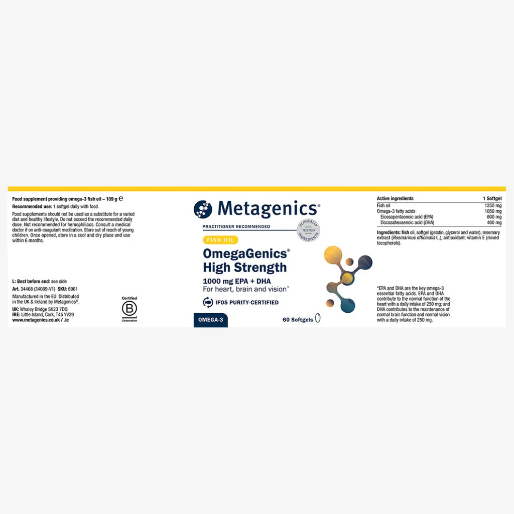 Metagenics OmegaGenics® High Strength Omega-3 Fish Oil Capsules