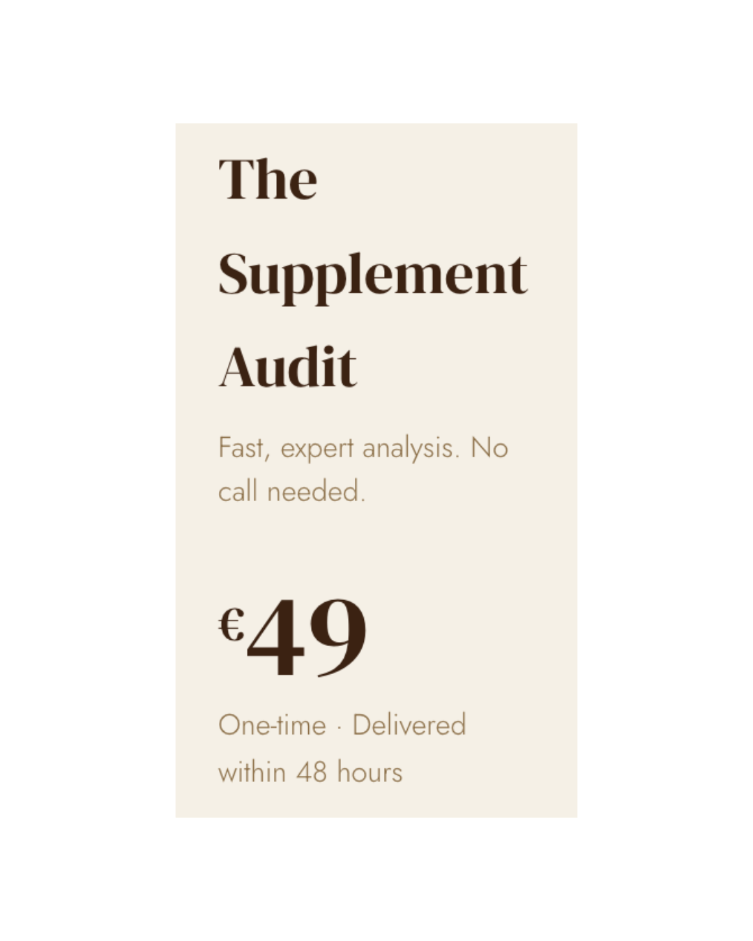 The Supplement Audit
